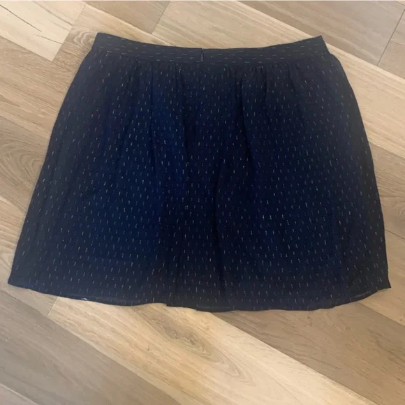 J. Crew ~ Navy & Gold Thread Lined Knee Length Skirt Size 20 - Picture 3 of 8